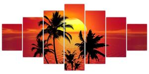 Obraz siluety ostrova s palmami (210x100 cm)