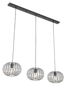 Designová závěsná lampa černá 3světelná - Johanna