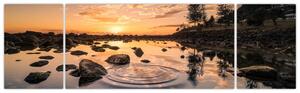 Obraz - Západ slunce u jezera (170x50 cm)