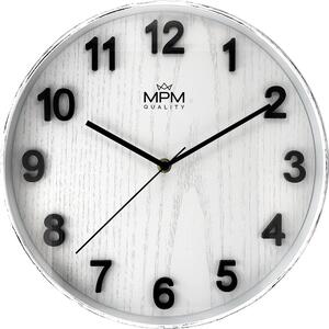 Designové plastové hodiny bílé Nástěnné hodiny MPM Beta