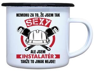 Plecháček s potiskem Sexy instalatér Objem: 330 ml