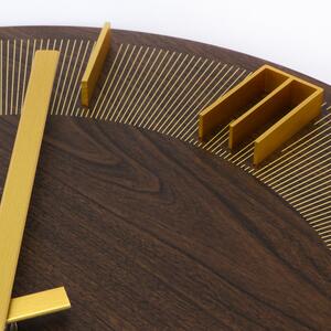 Dřevěné designové hodiny tmavě hnědé Nástěnné hodiny PRIM Timber Unique I