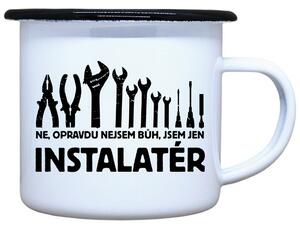 Plecháček s potiskem Bůh instalatér Objem: 330 ml