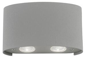 Moderní nástěnné svítidlo šedé včetně LED IP54 - Silly
