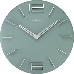 MPM Pastelové zelené nástěnné hodiny PRIM Pastel I E01P.4085.41