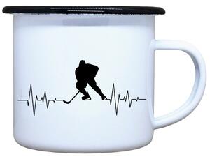 Plecháček s potiskem Tep srdce hockey Objem: 330 ml