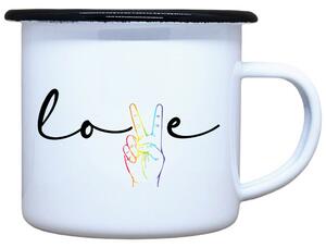 Plecháček s potiskem bílý LGBT love Objem: 330 ml