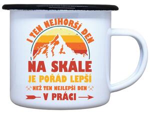 Plecháček s potiskem Nejhorší den na skále, 330 ml