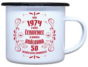Plecháček s potiskem bílý Narodila se královna, 330 ml
