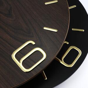 Dřevěné designové hodiny černé Nástěnné hodiny PRIM Timber Noble II