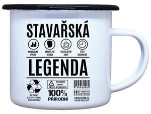 Plecháček s potiskem bílý Stavařská legenda, 330 ml