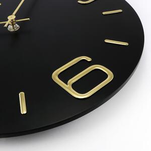 Dřevěné designové hodiny černé Nástěnné hodiny PRIM Timber Noble II