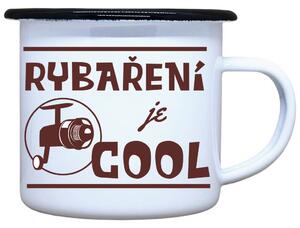 Plecháček s potiskem bílý Rybaření je COOL, 330 ml