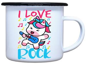 Plecháček s potiskem I love Rock Objem: 330 ml