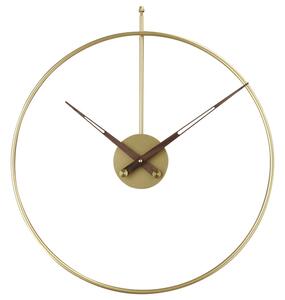 Designové kovové hodiny tmavě hnědé/zlaté Nástěnné hodiny MPM Design Gold