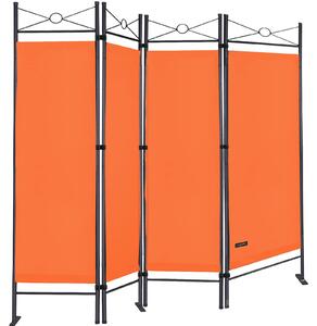 Casaria 4dílný paraván skládací oranžový 180 x 163 cm 101243