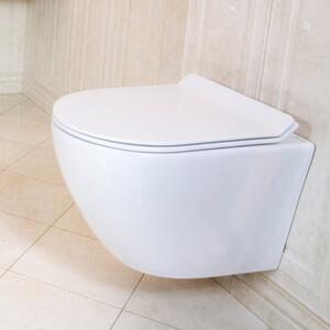 LaVita Sofi Slim wc mísa se sedátkem s pomalým sklápěním závěsná bez splachovacího kruhu bílá lesk 5908211401461