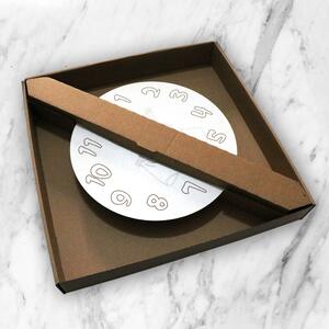 Dřevěné designové hodiny bílé Nástěnné hodiny MPM Tayde - omalovánka