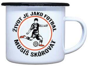 Plecháček s potiskem Život je jako fotbal Objem: 330 ml
