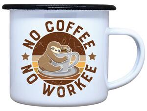 Plecháček s potiskem No coffee no workee Objem: 330 ml