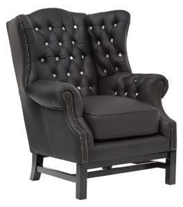 Sob nábytek - Luxusní křeslo ušák Chesterfield II černá - F0A00000840W