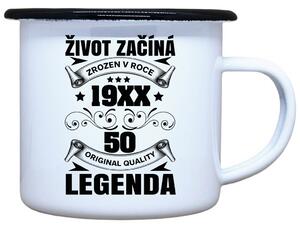 Plecháček s potiskem Život začíná 50 Objem: 330 ml