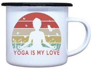 Plecháček s potiskem Yoga is my love Objem: 330 ml
