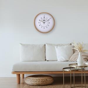 Dřevěné designové hodiny bílé/světle hnědé Nástěnné hodiny PRIM Organic Retrospect - A