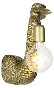 Vintage nástěnná lampa mosaz - velbloudí pták