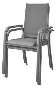 LIVARNO home Hliníková stohovatelná židle Houston, černá/antracitová (100371110)