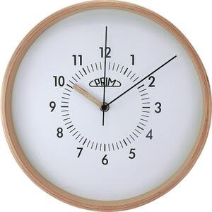 Dřevěné designové hodiny bílé/světle hnědé Nástěnné hodiny PRIM Organic Retrospect - A