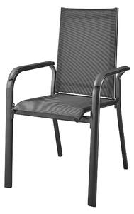 LIVARNO home Hliníková stohovatelná židle Houston, černá/antracitová (100371110)