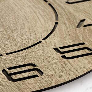 Dřevěné designové hodiny hnědé Nástěnné hodiny MPM Nostalgy - B