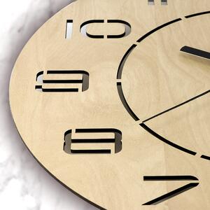 Dřevěné designové hodiny světle hnědé Nástěnné hodiny MPM Nostalgy - A