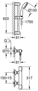 Grohe Precision Flow Sprchový systém s termostatickou baterií, chrom 34841000