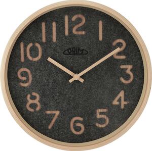 Dřevěné designové hodiny světle hnědé/šedé Nástěnné hodiny PRIM Organic Soft - D