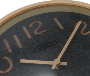 Dřevěné designové hodiny světle hnědé/šedé Nástěnné hodiny PRIM Organic Soft - D