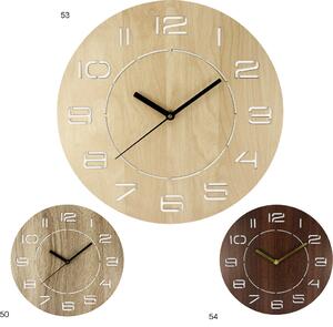 Dřevěné designové hodiny světle hnědé Nástěnné hodiny MPM Nostalgy - A