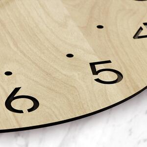 Dřevěné designové hodiny světle hnědé Nástěnné hodiny MPM Dotted - A