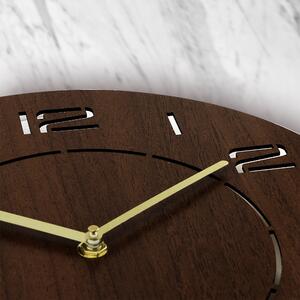 Dřevěné designové hodiny tmavě hnědé Nástěnné hodiny MPM Nostalgy - C