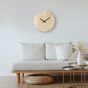 Dřevěné designové hodiny světle hnědé Nástěnné hodiny MPM Circle - A