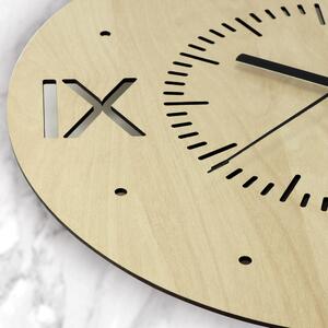 Dřevěné designové hodiny světle hnědé Nástěnné hodiny MPM Rome - A