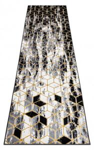 Koberec / Běhoun GLOSS 409A 82 glamour, art deco černý / šedý / zlatý