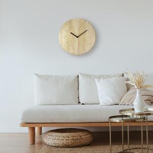 Dřevěné designové hodiny světle hnědé Nástěnné hodiny MPM Lines - A