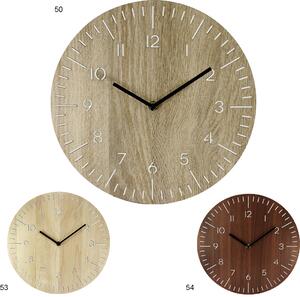 Dřevěné designové hodiny světle hnědé Nástěnné hodiny MPM Lines - A