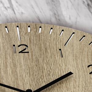 Dřevěné designové hodiny hnědé Nástěnné hodiny MPM Lines - B