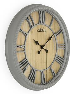 Designové plastové hodiny hnědé/šedé Nástěnné hodiny PRIM Romanesque