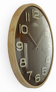 Dřevěné designové hodiny hnědé Nástěnné hodiny PRIM Timber Veneer