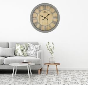 Designové plastové hodiny hnědé/šedé Nástěnné hodiny PRIM Romanesque