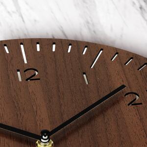 Dřevěné designové hodiny tmavě hnědé Nástěnné hodiny MPM Lines - C